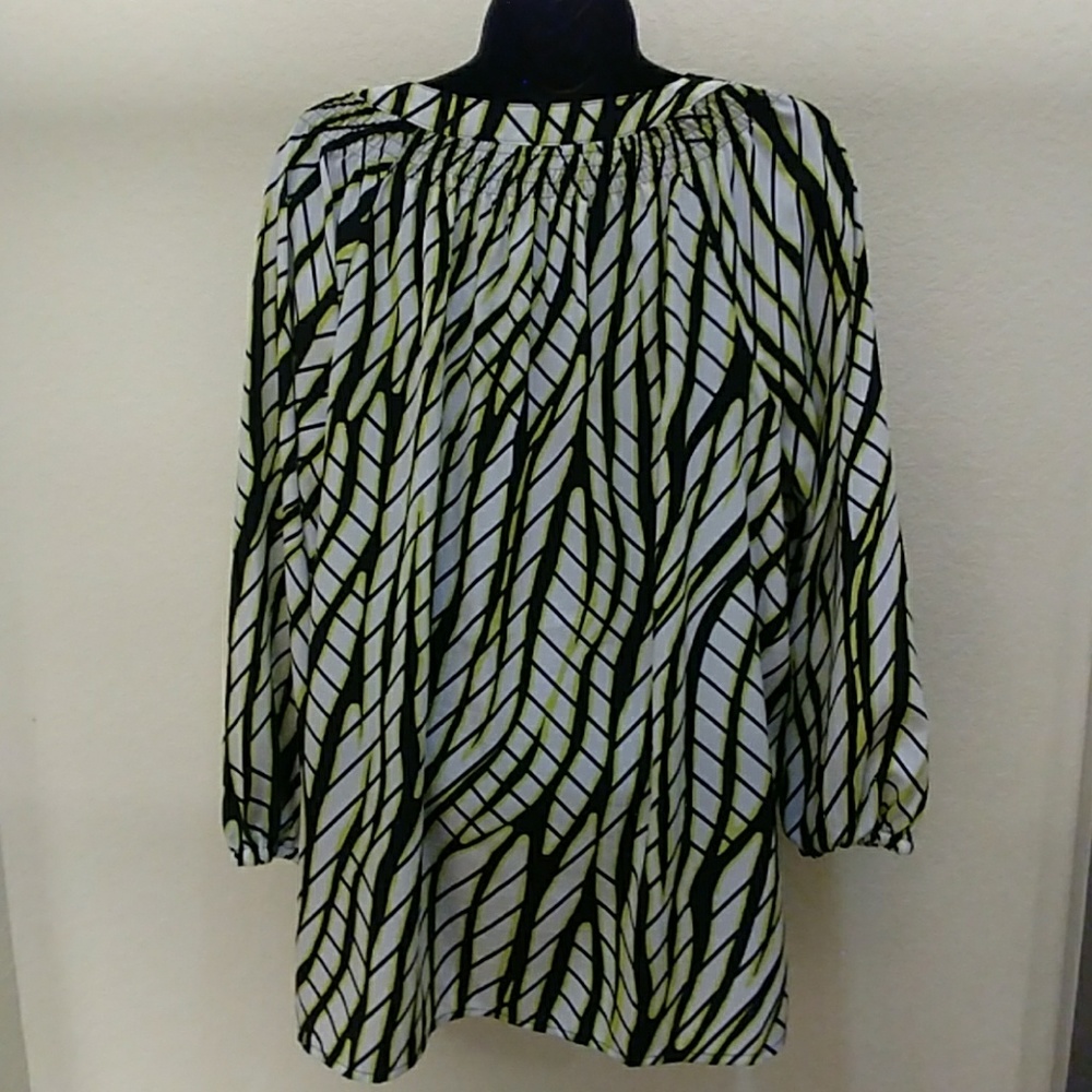Dana Buchman Printed High Low Blouse - Picture 5 of 8